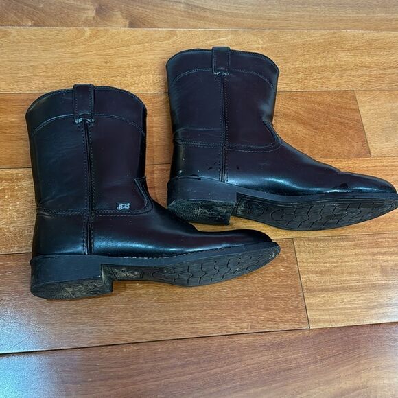 Justin Men's basics black  western cowboy Moto Boots JB 3000 Sz 10D - Picture 4 of 10